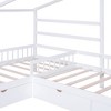 CAVINAS Double Bed Twin Size Modern House-Shaped Bed Frame with 3 Drawers and 2 L-Shaped Beds for Bedroom - 3 of 4