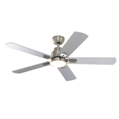 Warmiplanet 52"Ceiling Fans with Lights and Remote Control, DC Motor, Brushed Nickel, 5 Blades