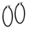 Chisel Stainless Steel Polished Black IP-plated 32mm Diameter 2mm Hoop Earrings - 4 of 4
