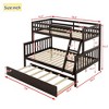 NicBex Twin Over Full Bunk Bed with Guardrail and Trundle,Rubber Wood Loft Bed with Ladder and Converts to 2 Twin Beds,Bunk Beds for Bedroom - 3 of 4