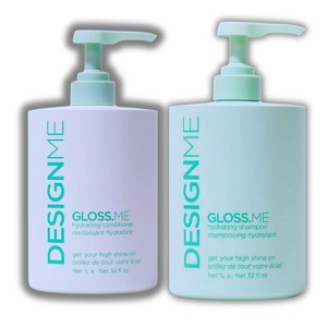 DesignMe Gloss.Me Hydrating Shampoo and Conditioner (33.8 oz) - Frizz Control, Restores Hydration & Enhances Shine - XXL LITER DUO KIT - 1 of 2