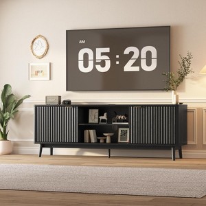 63 Inch TV Stand with Power Outlets, Entertainment Center with Adjustable Shelf & 2 Storage Cabinets, Modern Media Console for Living Room, Walnut - 1 of 4