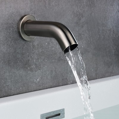 Brushed Nickel Wall Mount Tub Faucet with Sprayer