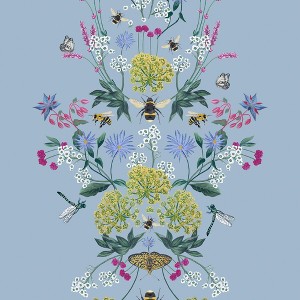 Joules Perfect Pollinators Haze Blue Wallpaper - 1 of 4