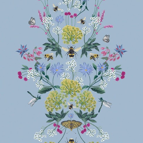 Joules Perfect Pollinators Haze Blue Wallpaper - image 1 of 4