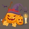 Women's Design By Humans Halloween Witch Pumpkins With Bats By VectorVillain Racerback Tank Top - 2 of 3