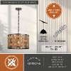 VAXCEL Norwood 1L Gray Industrial Woven Wood Drum Pendant Hanging Ceiling Light - 4 of 4