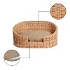 THE LICKER STORE Curvy Classic Handwoven Rattan Dog Bed with Machine-Washable Cushion - 3 of 4