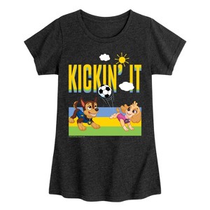 Girls' - Paw Patrol - Kickin' It Soccer Fitted Short Sleeve Graphic T-Shirt - 1 of 4