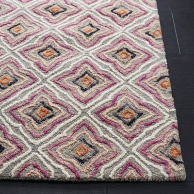 Ivory and Aqua Hand-Tufted Wool 8' x 10' Area Rug
