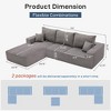 113'' Corduroy L-Shaped Modular Boneless Modern Lounge Sectional Sofa with Chaise, Movable Ottoman, Compression Upholstered and No Assembly - 2 of 4