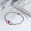 I Love You Bracelet for Women Pink CZ Heart Sterling Silver Womens Ginger Lyne Collection - 3 of 4