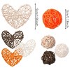 Aghana Digitals 48Pcs Wicker Rattan Decorative Balls: 24 Round & 24 Heart Shaped, 3/5cm, - 4 of 4