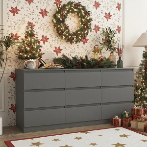 Resenkos Modern Mid Century 6 Drawer Wide Dressers Chests for Bedroom, Chest of Drawer Organizer - 1 of 4