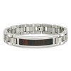 Black Bow Jewelry 12mm Stainless Steel Enamel Black Koa Wood I.D. Link Bracelet, 8.5 In - 3 of 4