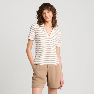 Lands' End Women's Short Sleeve Wide Rib Polo