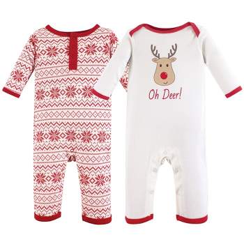 Hudson Baby Infant Cotton Coveralls 2pk, Reindeer