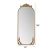 Runesay Arched Full Body Mirror with Vintage Ornate Carved Applique on Top and Bottom, Hanging Wall Mounted Mirror - 2 of 4