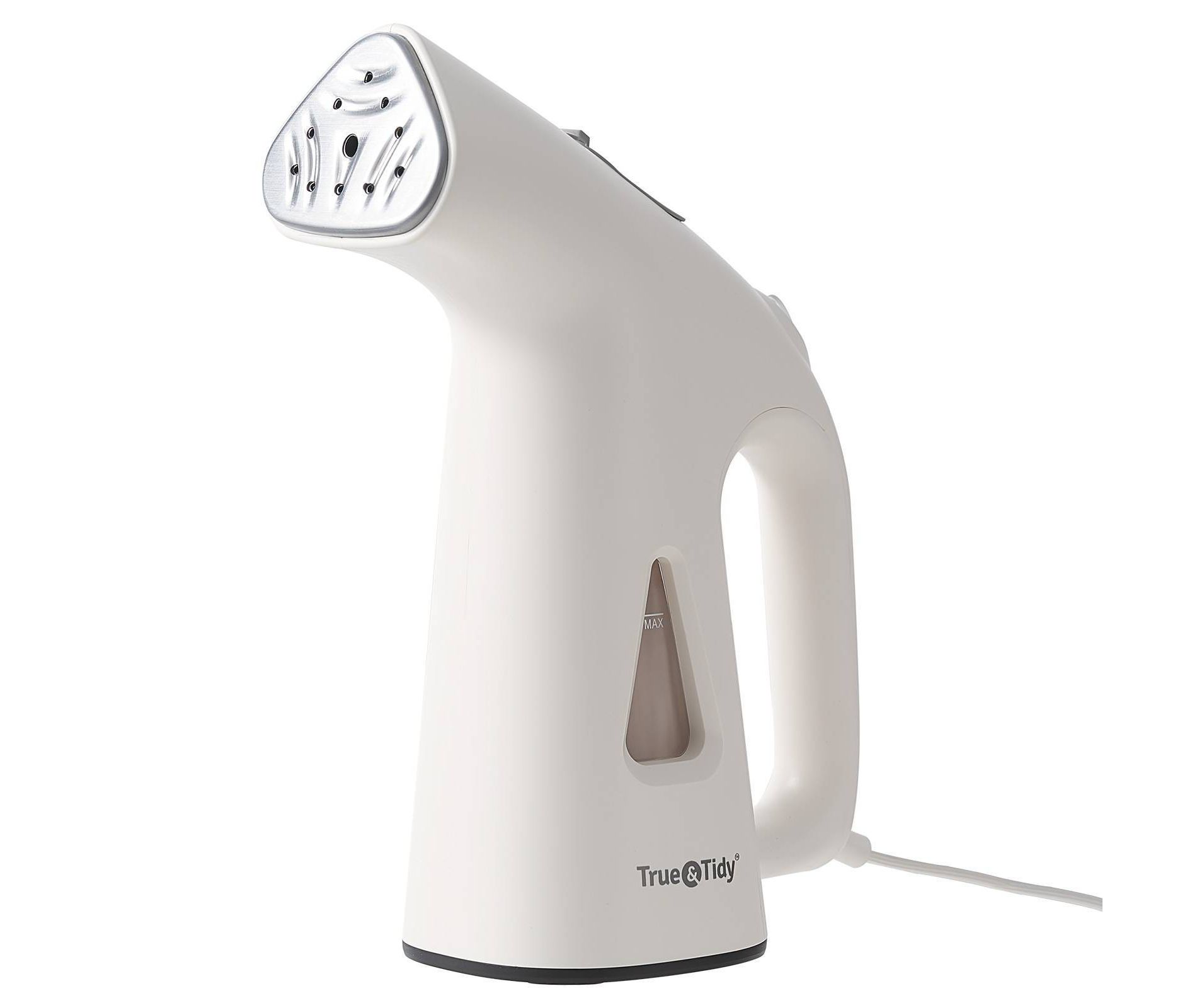 True & Tidy TS-38 Portable Fabric Steamer White: Garment Steamer, 800W, 130ml Tank, 10 Min Steam, Anti-Drip, Lint Brush