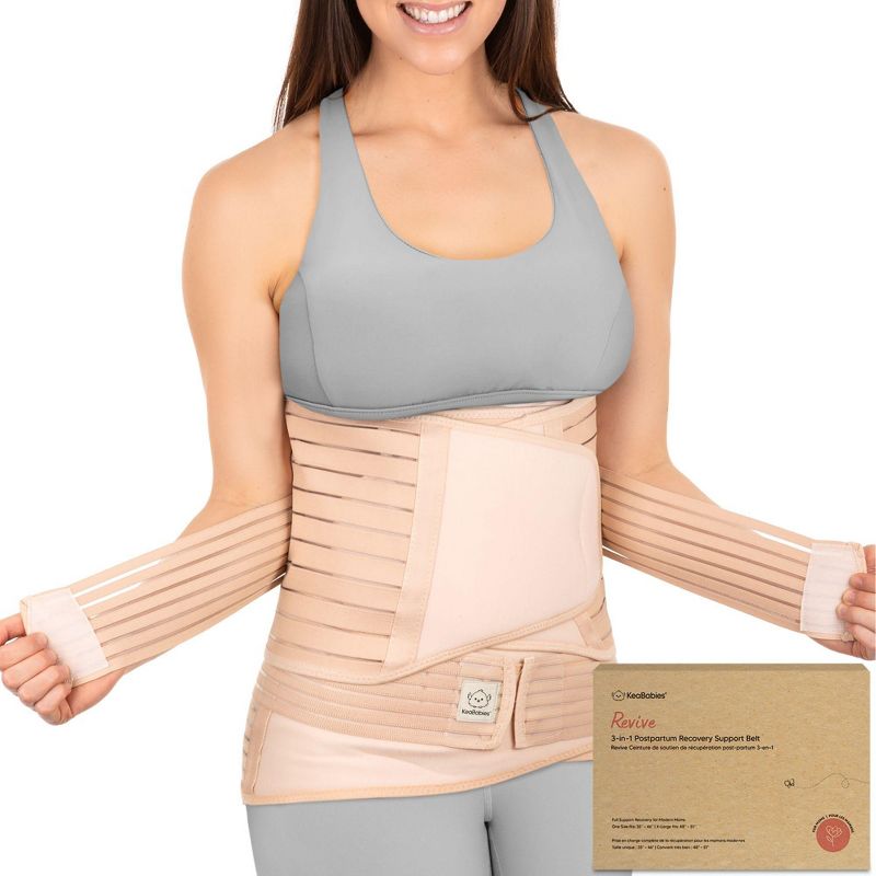 Revive 3 in 1 Postpartum Belly Band Wrap, Post Partum Recovery, Postpartum Waist Binder Shapewear  (Classic Ivory, Medium/Large), 1 of 11