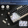 MaseiKar YZ98 Gasket Mechanical Keyboard,99 Key Hot Swappable BT5.0/2.4G/USB-C Wireless NKRO 98% 1800 Layout with RGB LED Backlit(Milk Switch, Black) - 2 of 4