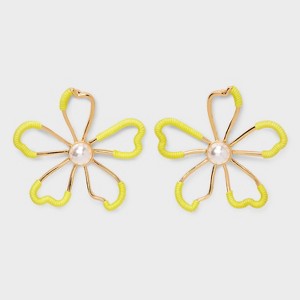 Flower Field Charm Pendant Necklace - A New Day™ Gold/Yellow - 1 of 2