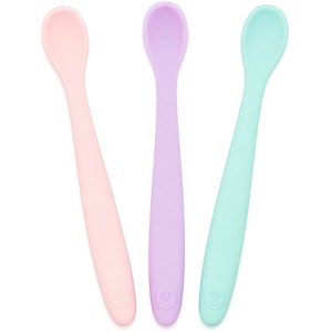 WeeSprout Silicone Baby Spoons, First Stage Infant Feeding Utensils With Soft-Tip, Set of 3 - 1 of 4