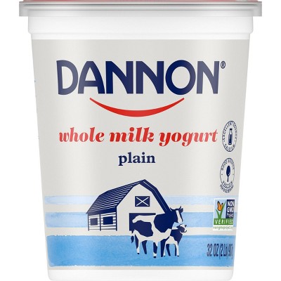 Dannon Whole Milk Non-GMO Project Verified Plain Yogurt - 32oz Tub