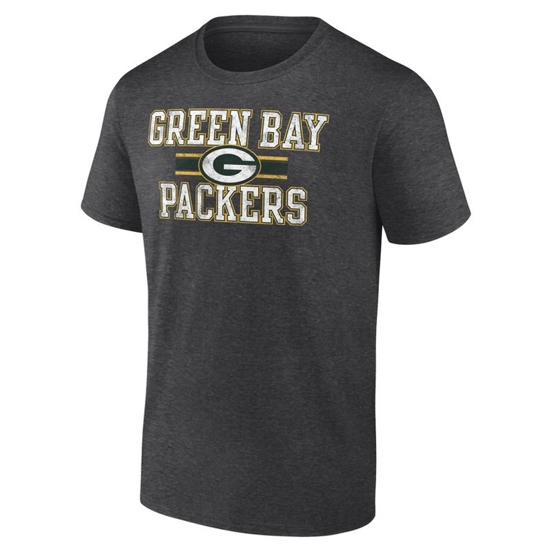 NFL Green Bay Packers Men&#39;s Team Striping Gray Short Sleeve Bi-Blend T-Shirt, 2 of 4