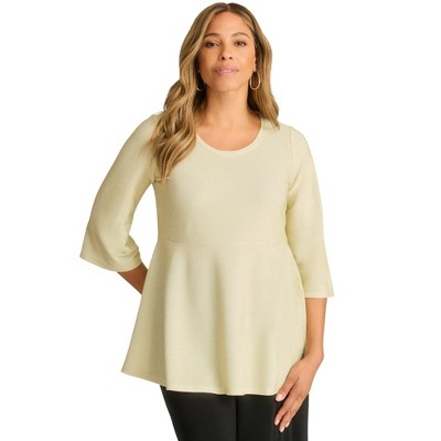 Jessica London Women's Plus Size Shimmer Peplum Top