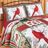 Collections Etc Holiday Cardinal Patchwork Matching Pillow Sham - 2 of 3