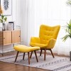 NicBex 1pc Accent Chair Silky Velvet Tufted Lounge Chair with Ottoman Reading Chair Comfy Chair for Living Room Bedroom Studio - 4 of 4