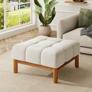 Christopher Knight Home Modern Upholstered Allen Biscuit-style Tufted Ottoman with Square shape - 1 of 4