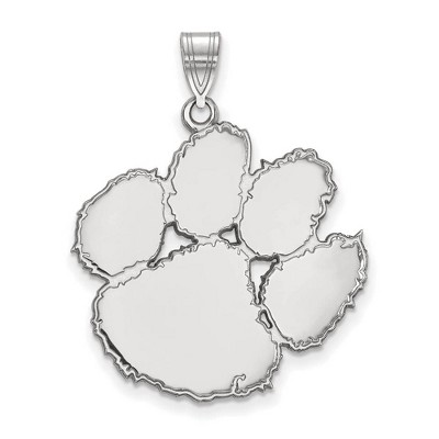 Black Bow Jewelry 10k White Gold Clemson Tigers NCAA Extra Large Pendant