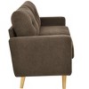 ORRD 67.7" Wide Mid-Century Modern Upholstered Tufted Loveseat Sofa With Wooden Legs - 3 of 4