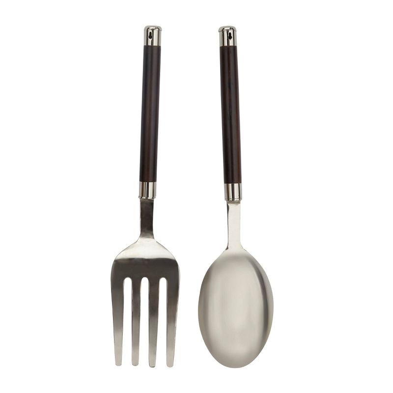 Set of 2 Aluminum Utensils Spoon and Fork Wall Decors - Olivia & May, 2 of 6