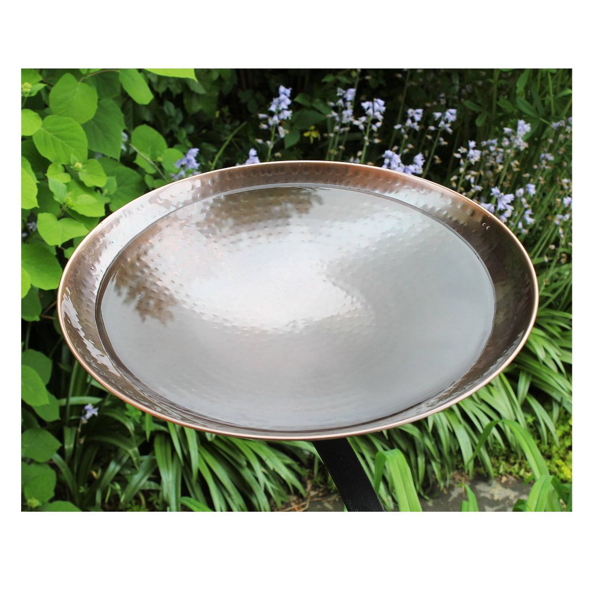 13" Burnt Copper Birdbath, Rail Mount Bracket, Antique Finish, Weather-Resistant - ACHLA Designs: No Assembly, Iron & Steel Construction - thumbnail 3