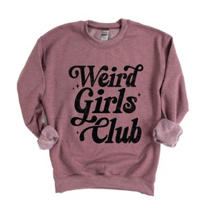 Weird Girls Club Distressed - Women's Graphic Sweatshirt - 1 of 4
