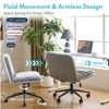 KTMBDW Criss Cross Chair with Wheels Comfy Cross Legged Office Desk Armless Wide Vanity Makeup Chair Adjustable Rolling Computer for Home Office - 2 of 4