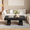Lantine Farmhouse Coffee Table, 47 Inches Rectangular Wooden Accent Center Tables with Thick Basefor Living Room - 4 of 4
