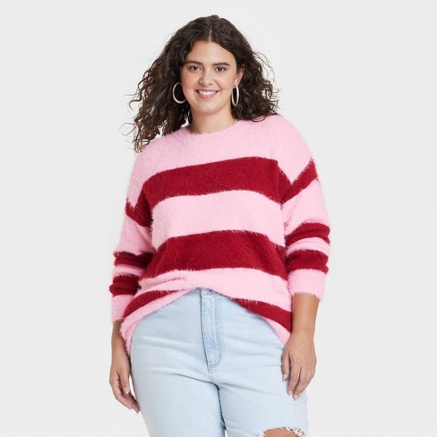 Warm Wonders Magenta Knit Crew Neck Sweater