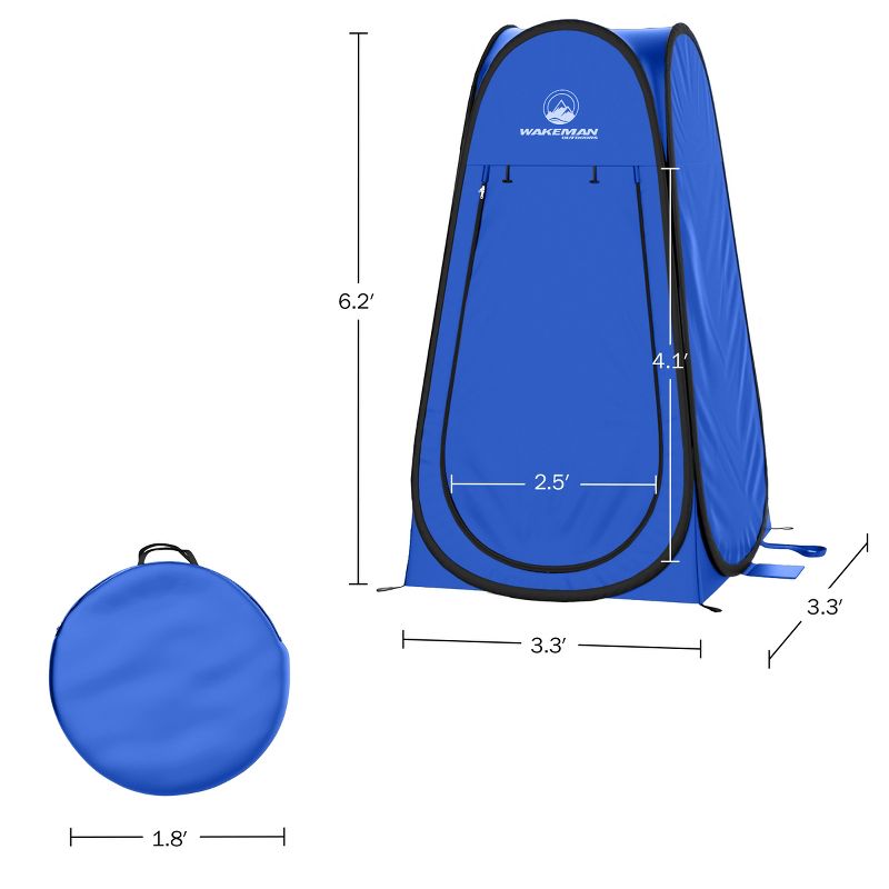 Pop Up Pod Privacy Tent - Camping, Beach, or Tailgate with Carry Bag (Blue) by Wakeman Outdoors, 3 of 5