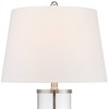 360 Lighting Coastal Table Lamps 26" High Set of 2 Clear Glass Fillable Steel White Tapered Shade for Living Room Family Bedroom Bedside - 3 of 4