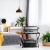 Set of 2 Folding Metal Luggage Rack Suitcase Shoe Holder Hotel Guestroom w/Shelf - 3 of 4