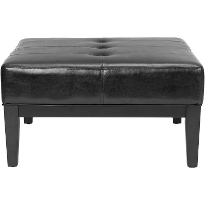 Fulton Small Square Cocktail Ottoman - Black - Safavieh