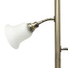 Torchiere Floor Lamp with 2 Reading Lights and Scalloped Glass Shades - Lalia Home - 2 of 4