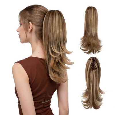 Alilang 12 Inch Claw Clip Ponytail Extension for Curly Hair Natural Looking Longer Ponytail Attachment
