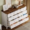 ORRD Wood Rustic Storage Dresser with 9 Drawers and Silver Handle, Brown - 4 of 4