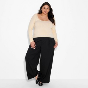 Women's Long Sleeve Seamless Squareneck Blouse - Wild Fable™ - 1 of 3