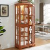 Racxily Display Cabinet, Display Cabinet with Glass Doors Adjustable Shelves for Collectibles, 4 Door Vintage Showcase for Home, Office, Display - 2 of 4